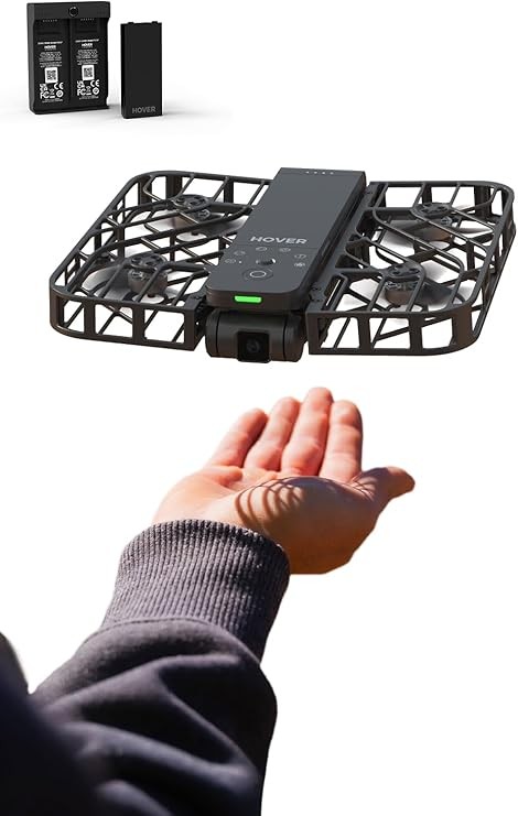 X1 Drone with Camera, Self-Flying Camera Drone with Follow Me Mode, Foldable Mini Drone with HDR Video Capture, Palm Takeoff, Intelligent Flight Paths, Hands-Free Control Black (Combo)