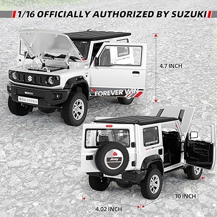 RC Crawler Model 116 3WD Officially Licensed Suzuki JIMNY RC Cars, 2.4Ghz 600mAh RC Rock Model Truck with Exhaust System，Hobby Grade Model Off-Road Remote Control Car with Light & Sound