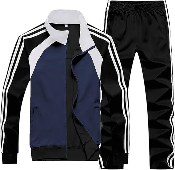 Sun Lorence Men's Athletic Running Tracksuit Set Casual Full Zip Jogging Sweat Suit