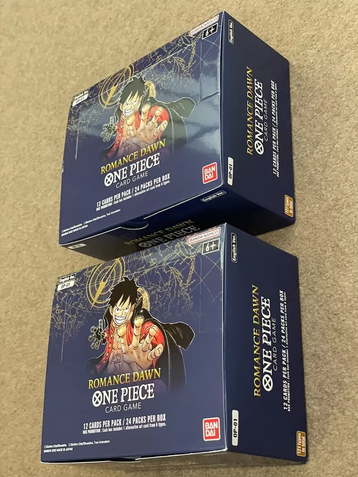ワンピース OP-01 ロマンス ドーン ブースター ボックス 2個英語バンダイ製シール除去