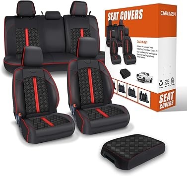 Tacoma Seat Covers Custom Fit For 2016-2023 Double & Crew Cab Tacoma SR, SR5, Limited, TRD Pro, TRD Sport, TRD Off-Road, Trail Special Edition - Center Console Armrest Covers - Fully Covered