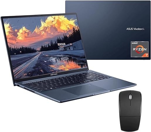 ASUS 2023 Newest Vivobook Laptop, 16 HD Display, AMD Ryzen 7 5800HS (8 core, Beats i7-1195G7), 12GB RAM, 512GB SSD, AMD Radeon Graphics, WiFi 6, Chiclet Keyboard, USB-A&C, Windows 11 Home