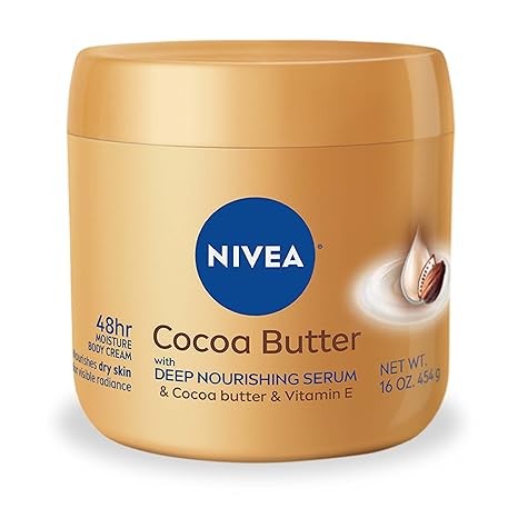 NIVEA Cocoa Butter Body Cream with Deep Nourishing Serum, 15.5 Ounce